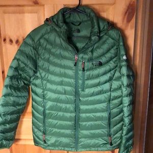 Summit Series Puffy Jacket with removable hood.